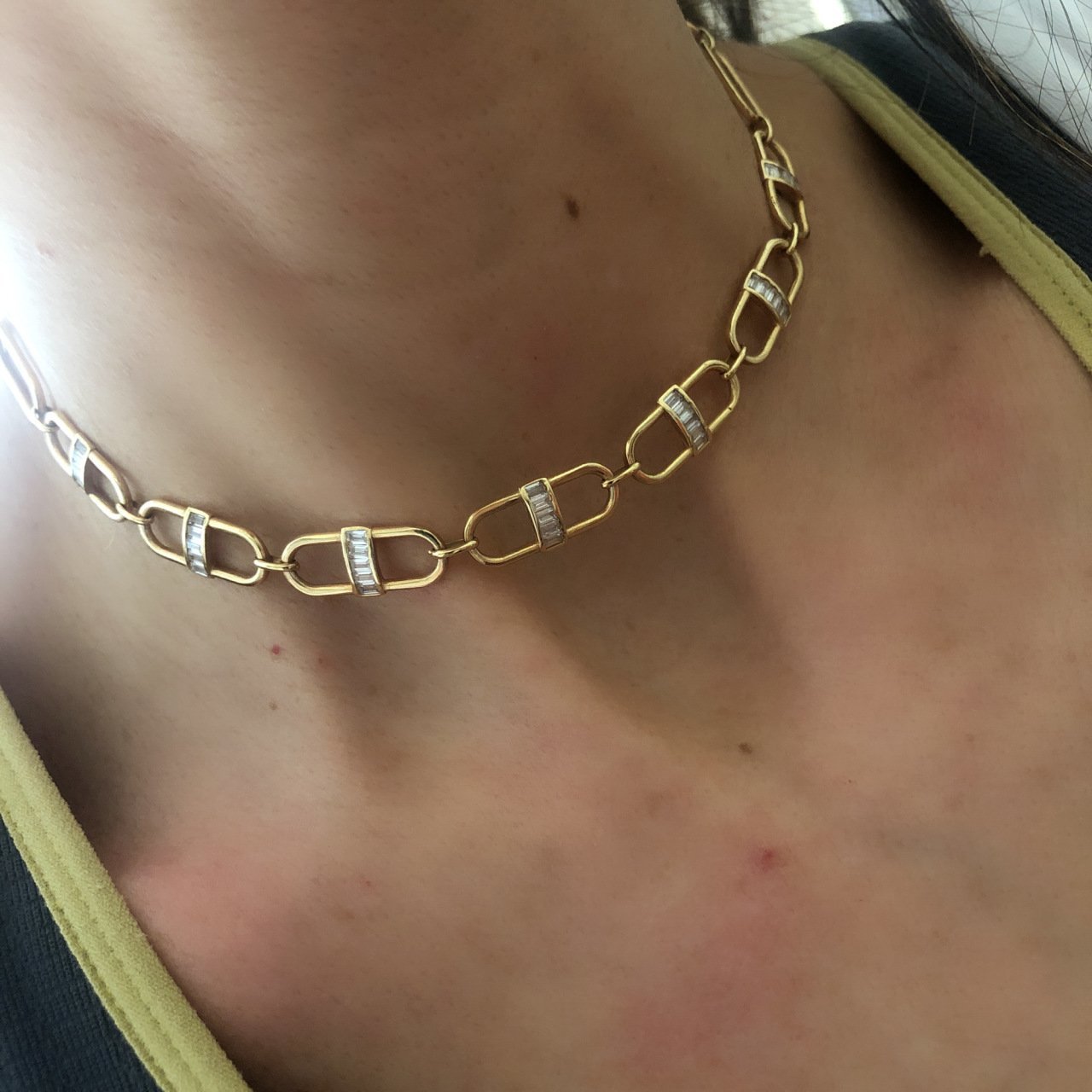 Baget Taş Detaylı Choker Kolye