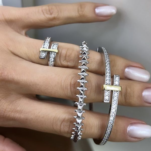 İthal Taşlı Tasarım Kelepçe