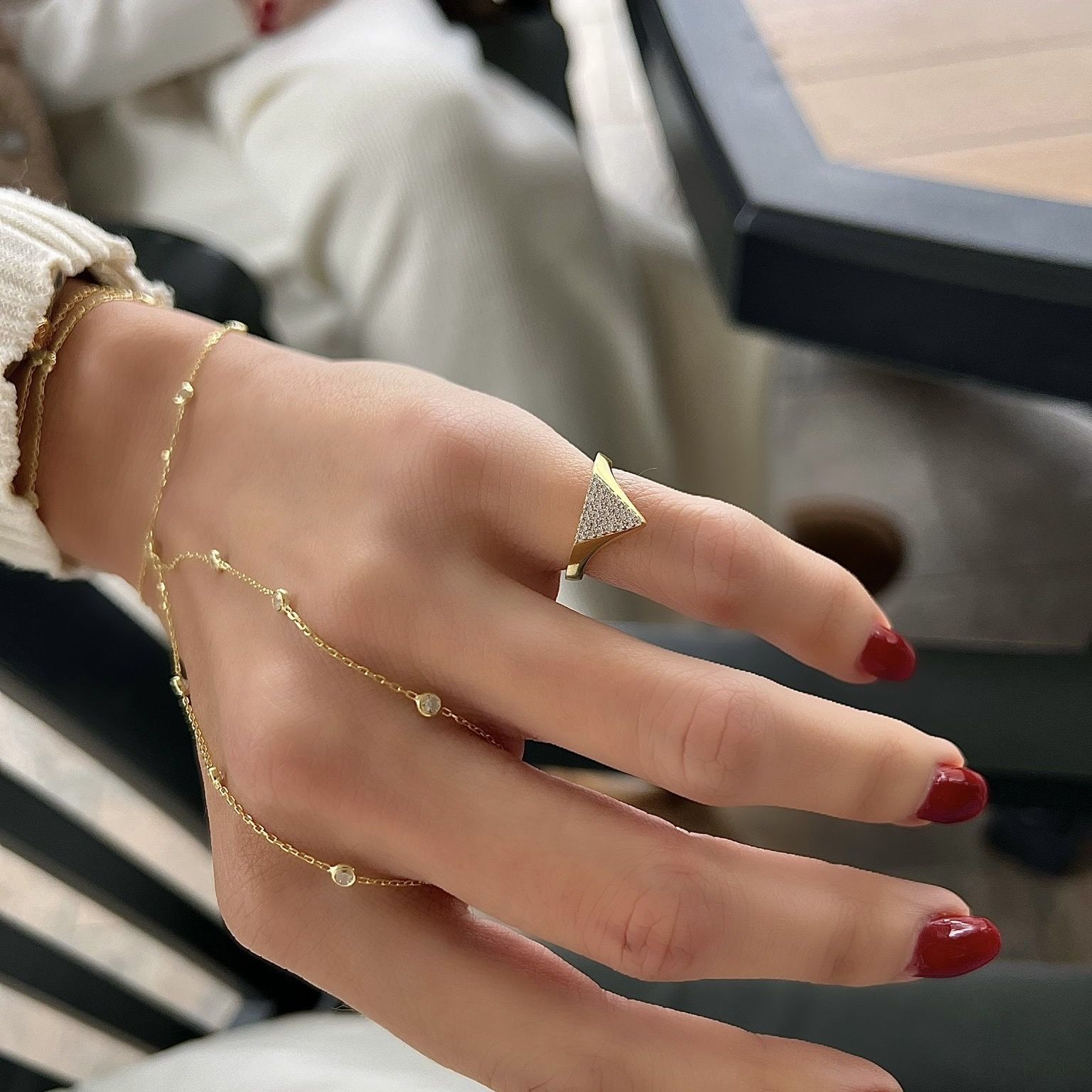 Stone Triangle Ring