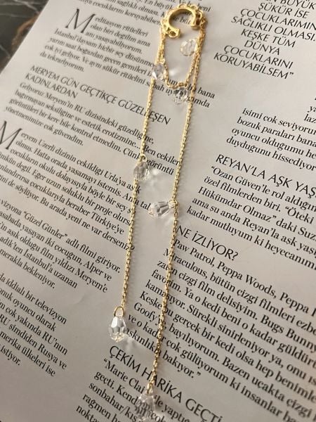 Taşlı Chains Kıkırdak Küpe