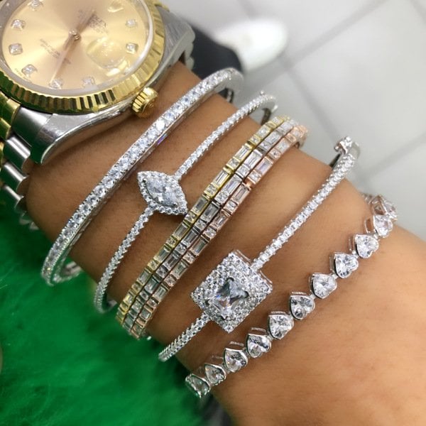 İthal Dikdörtgen Taşlı Kelepçe