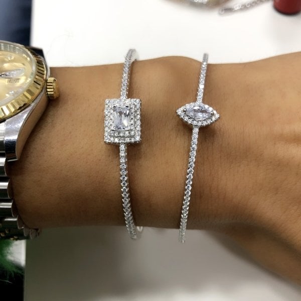 İthal Dikdörtgen Taşlı Kelepçe