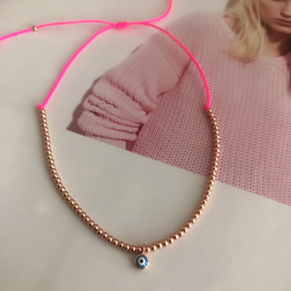 Pembe İpli Toplu Nazar Halhal