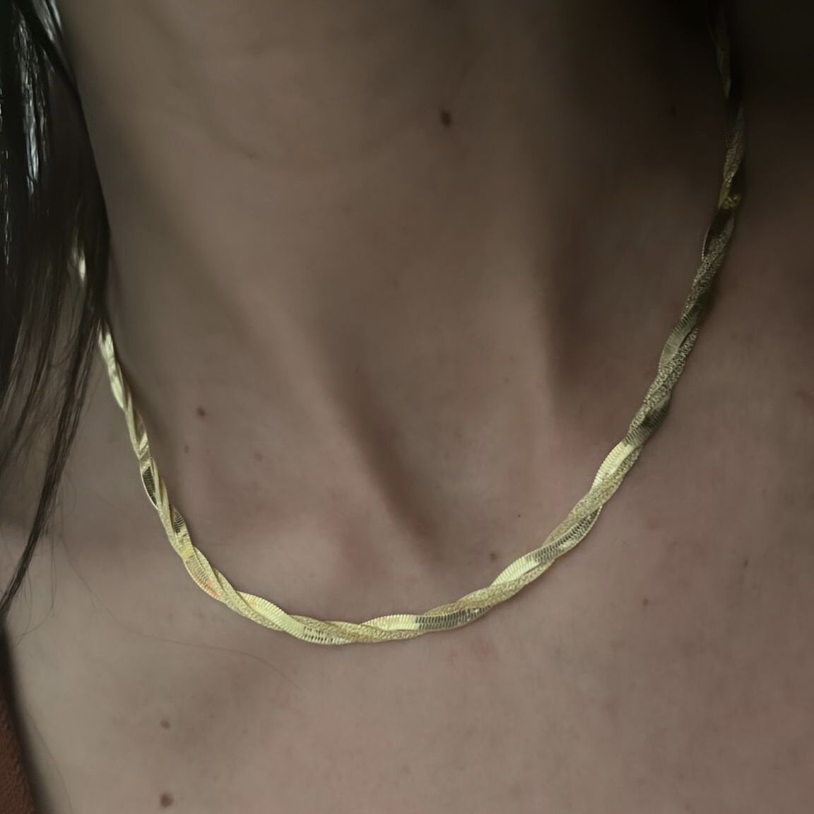 İthal Yassı Örgü Kolye