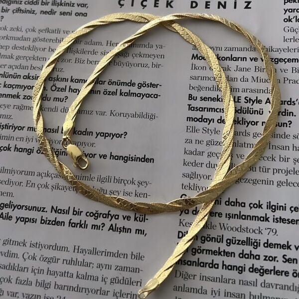 İthal Yassı Örgü Kolye