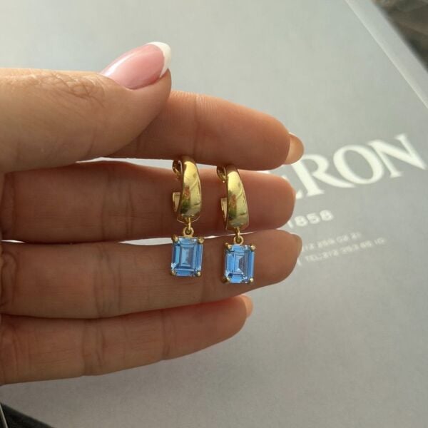 Mavi Baget Halka Küpe (Çift)