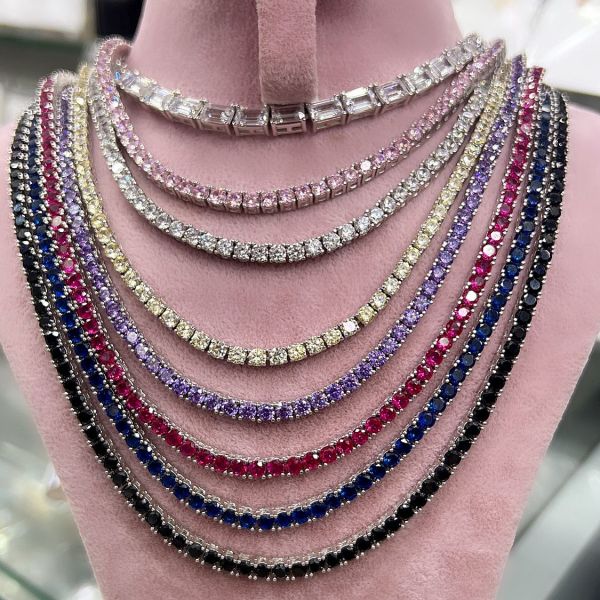 3 mm Colorful Waterline Necklace