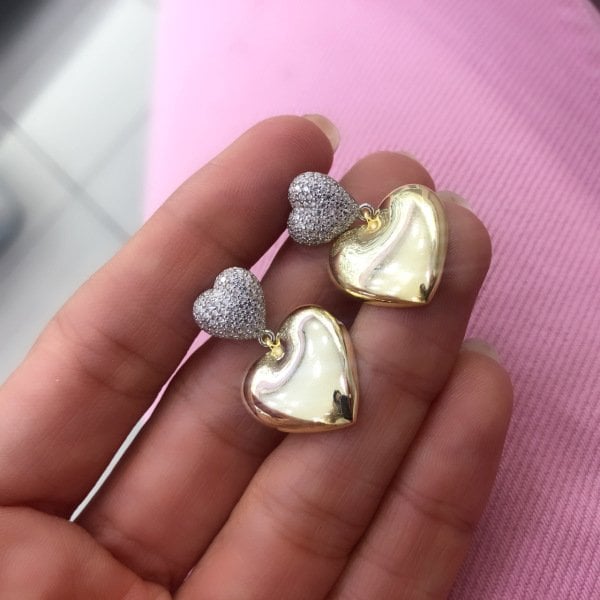 Double Kalp Küpe (Çift)