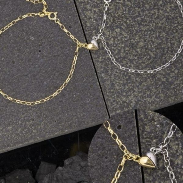 Mıknatıslı Kalp Çift Bilekliği