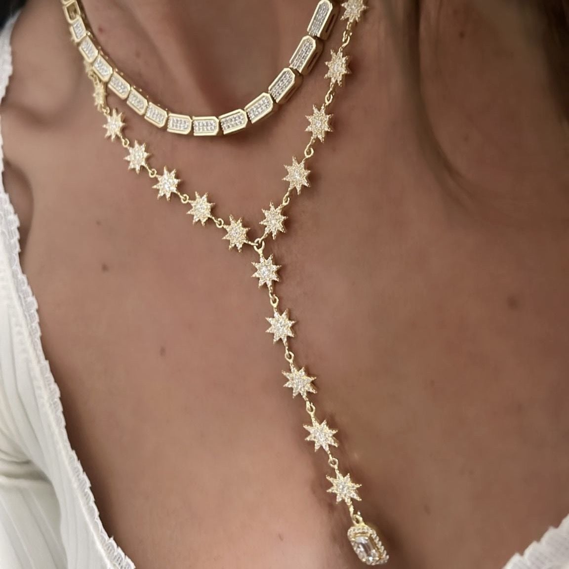 Baget Taşlı Y Kolye