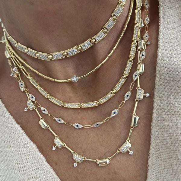 Top Detaylı Gerdanlık Kolye