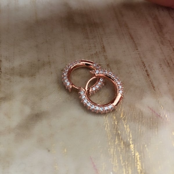 Imported thick stone Full Circle Earrings