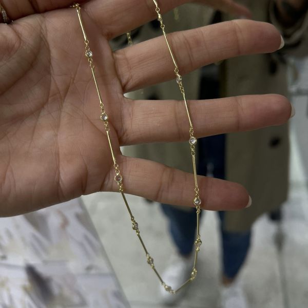 Çubuk Model Taşlı Kolye