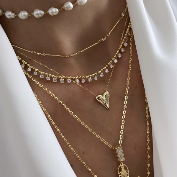 Çubuk Model Taşlı Kolye