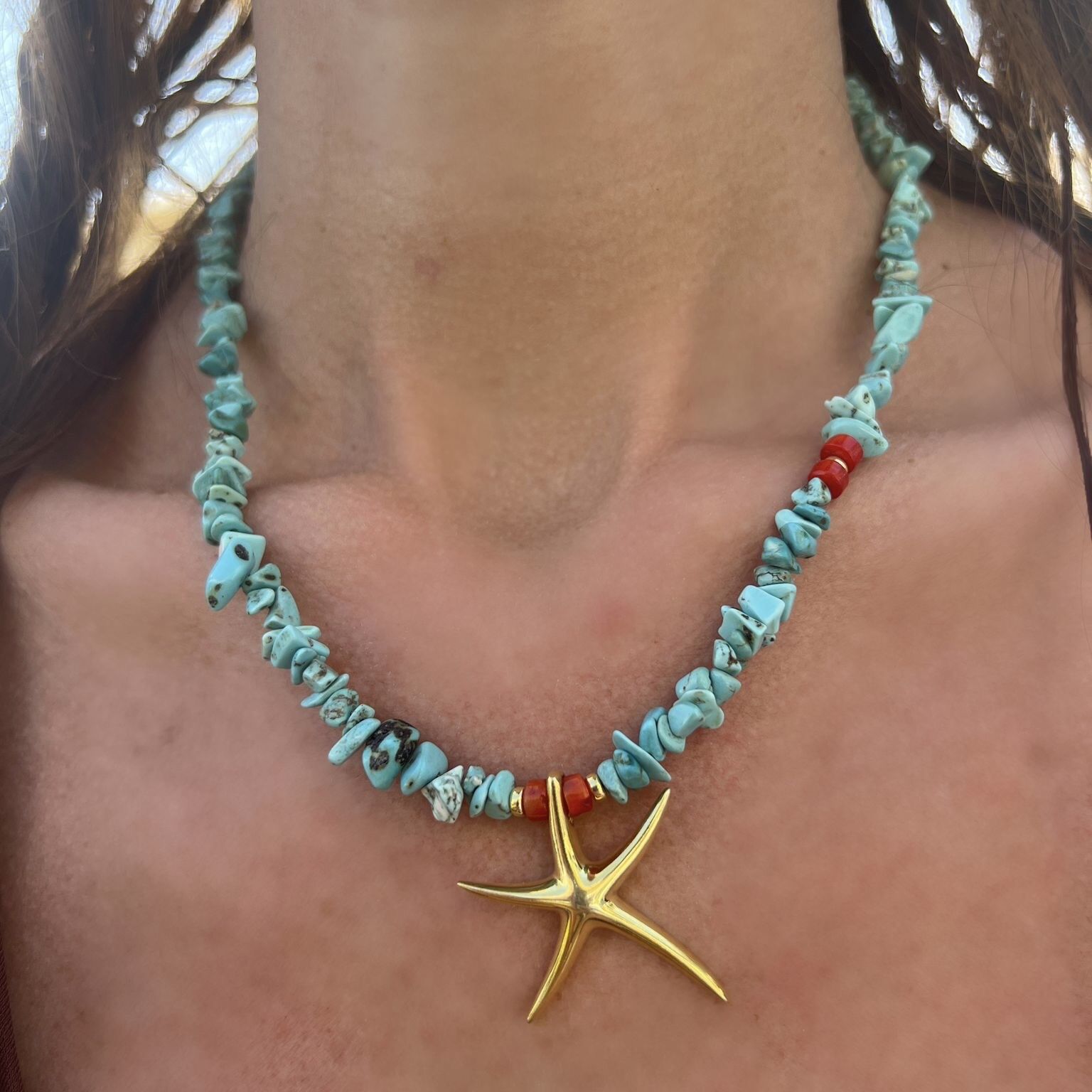 Doğaltaş Deniz Yıldızı Kolye