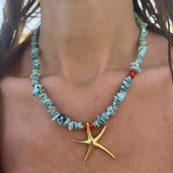 Doğaltaş Deniz Yıldızı Kolye