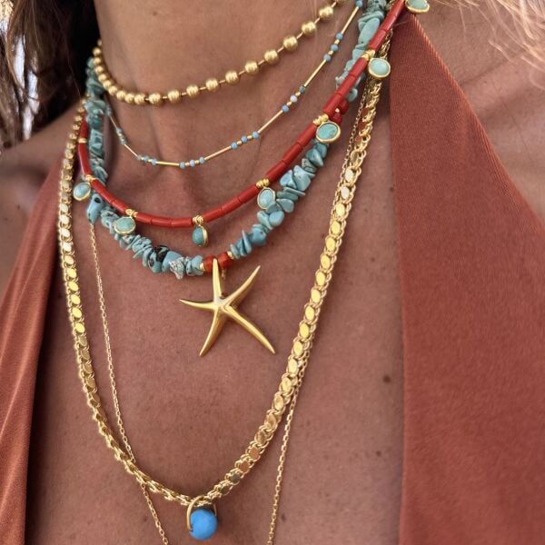 Doğaltaş Deniz Yıldızı Kolye