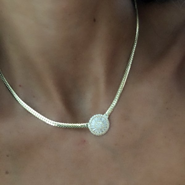 Tek Taş Choker Kolye