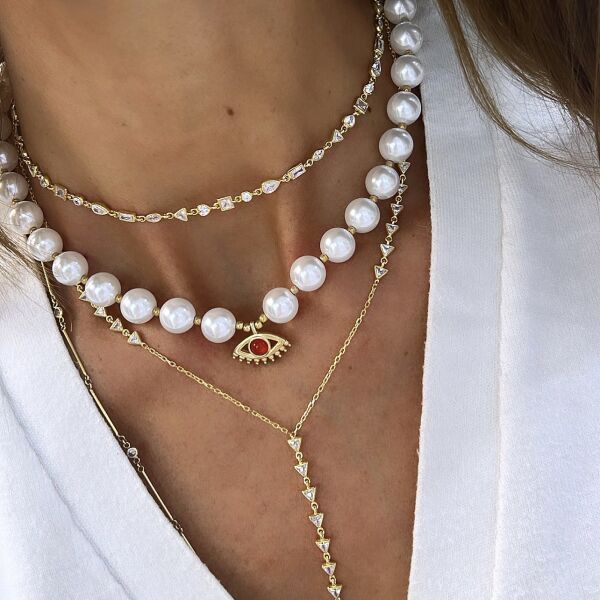 Geometrik Taşlı Choker