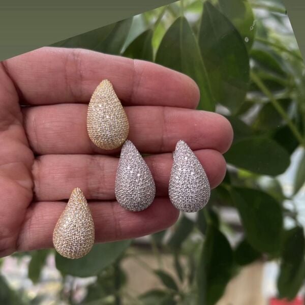 Full Taşlı Damla Model Küpe (Çift)