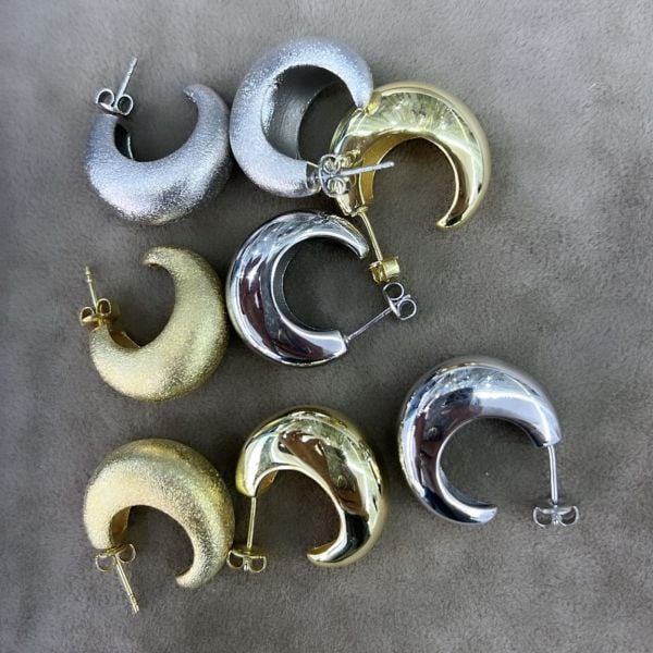 Yarım Halka Bombe Küpe (Çift)