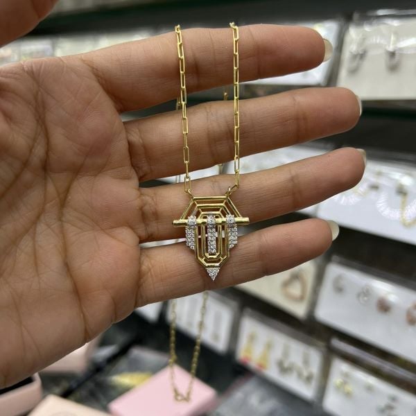 Large Stone Arrow Necklace