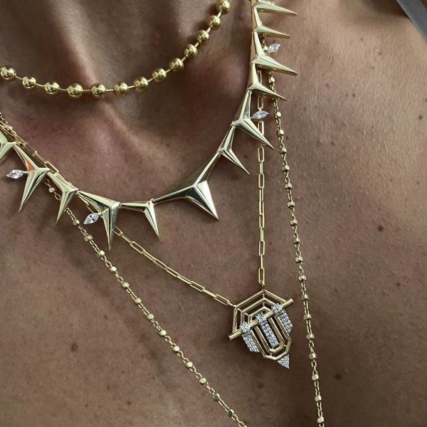 Büyük Taşlı Ok Kolye