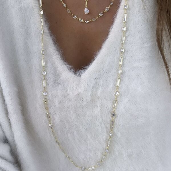 Baget Taşlı Uzun Kolye