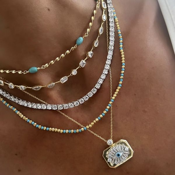 Figür Taşlı Choker