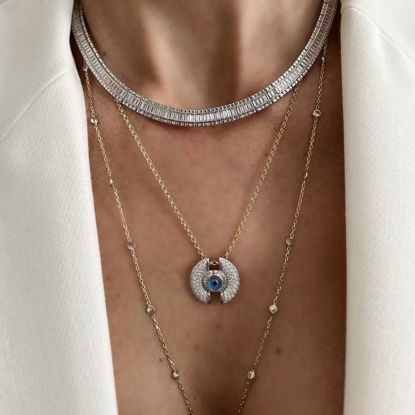 Evil Eye Necklace with Stones
