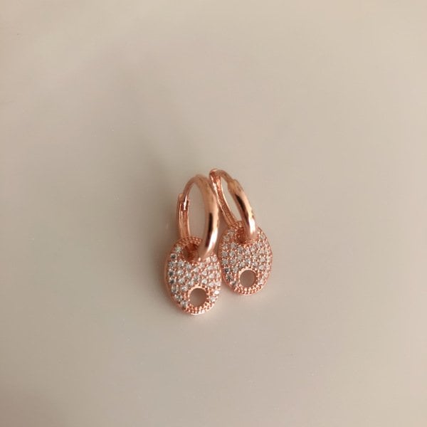 Mini Taşlı Düğme Küpe