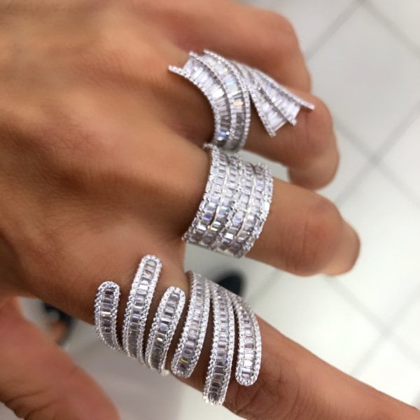 İthal Baget Taşlı Sarmal Yüzük