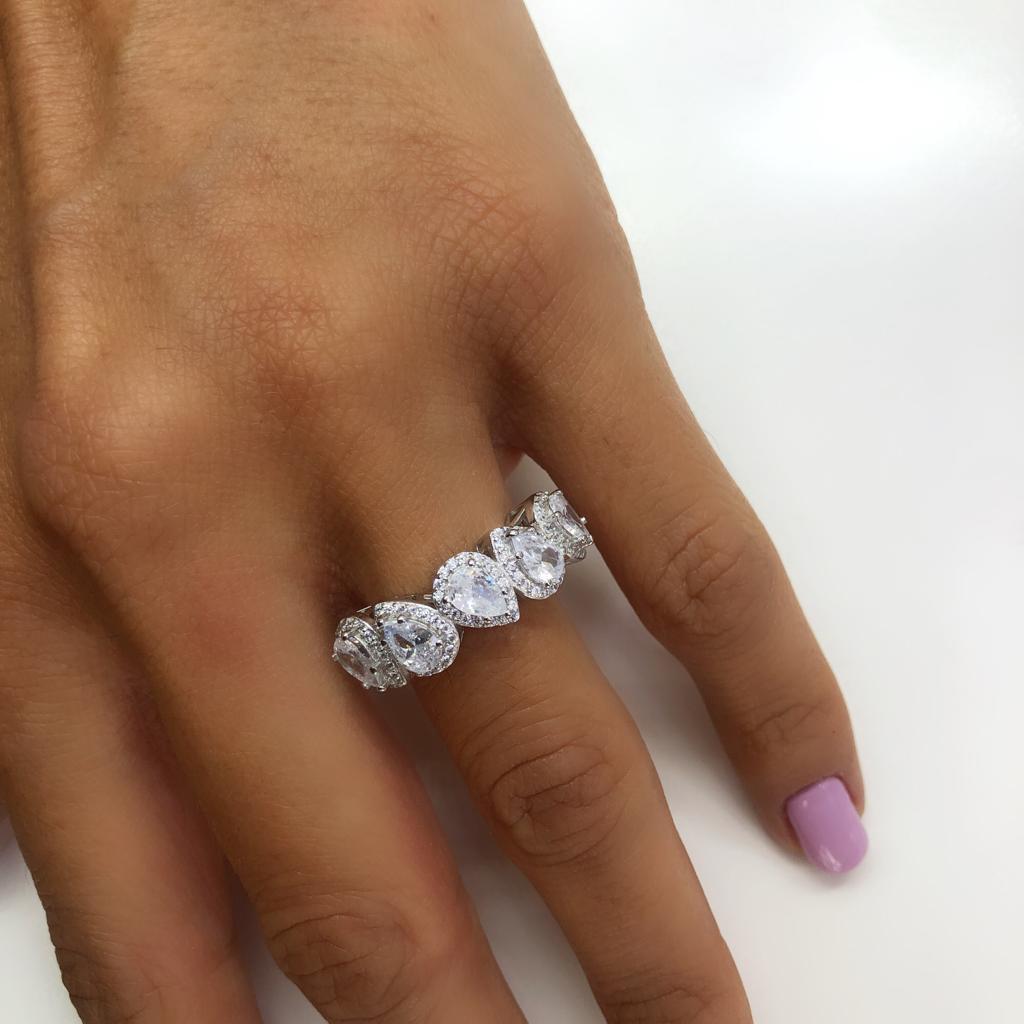 İthal Damla 5 Taş Yüzük