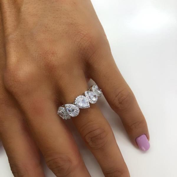 İthal Damla 5 Taş Yüzük