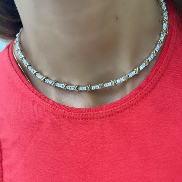 İthal Taşlı Çapraz Suyolu Kolye