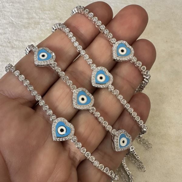Heart Evil Eye Bracelet