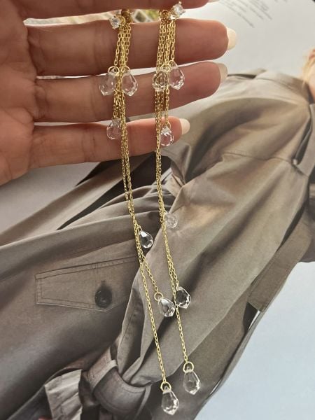 Taşlı Chains Küpe