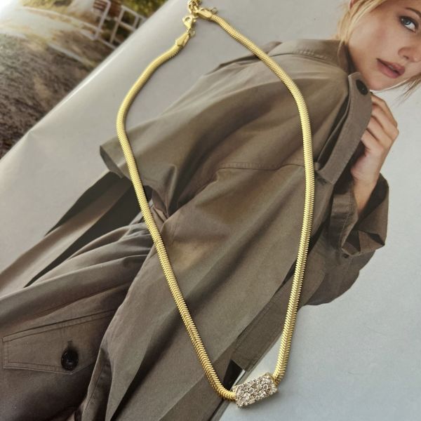 Stone Snake Chain Necklace