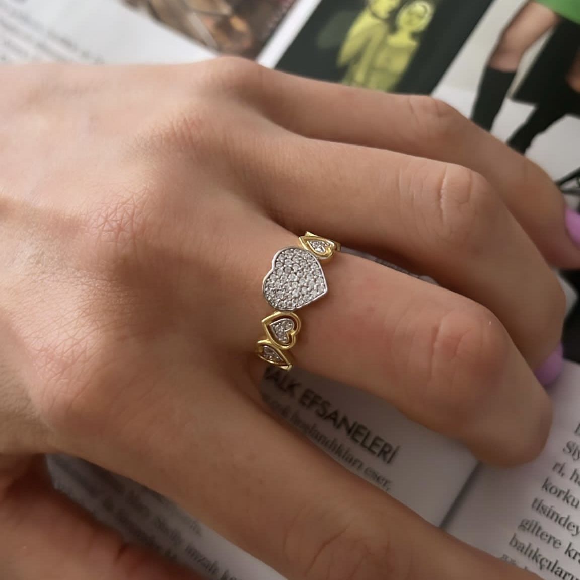 Love Stone Yüzük Beyaz