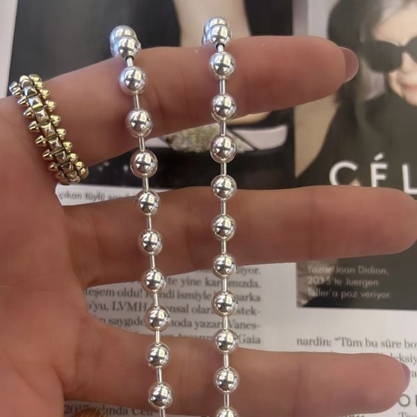 İthal 6 mm Kalın Top Choker Kolye