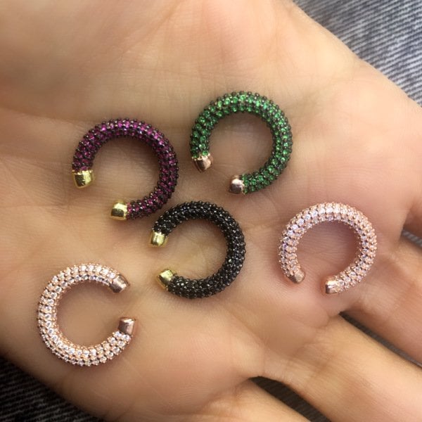 Full Taşlı Kıkırdak Küpe